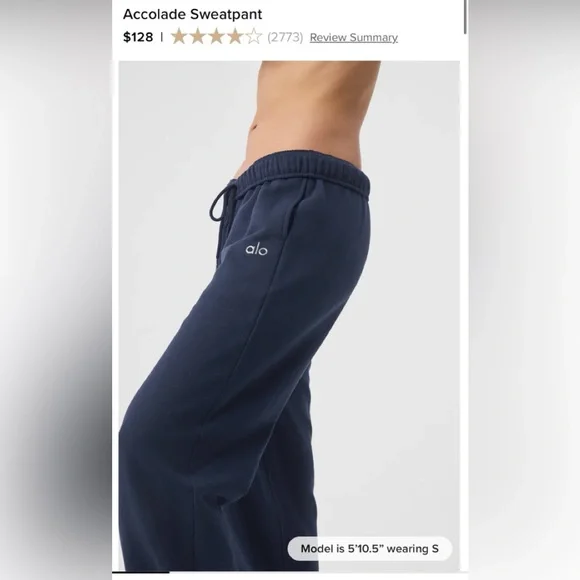 ALO Accolade Navy Sweatpants - Picture 2 of 9